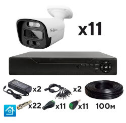 Комплект видеонаблюдения AHD 8Мп  KIT-C811HDC 11 уличных камер с LED-подсветкой, без микрофона