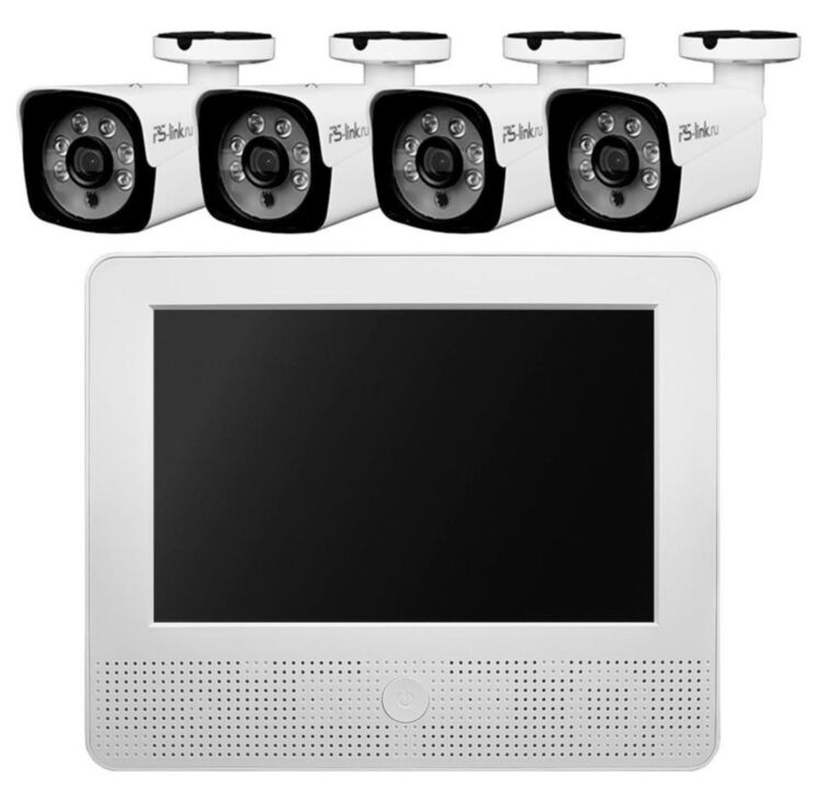 Комплект видеонаблюдения AHD 5Мп KIT-C9504HD 4 камеры для улицы, регистратор с монитором