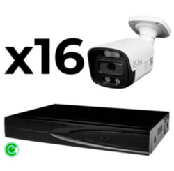 Комплект видеонаблюдения IP 5Мп  KIT-C516IP-ST 16 камер для улицы, аналитика, детекция человека, детекция автомобиля, область вторжения