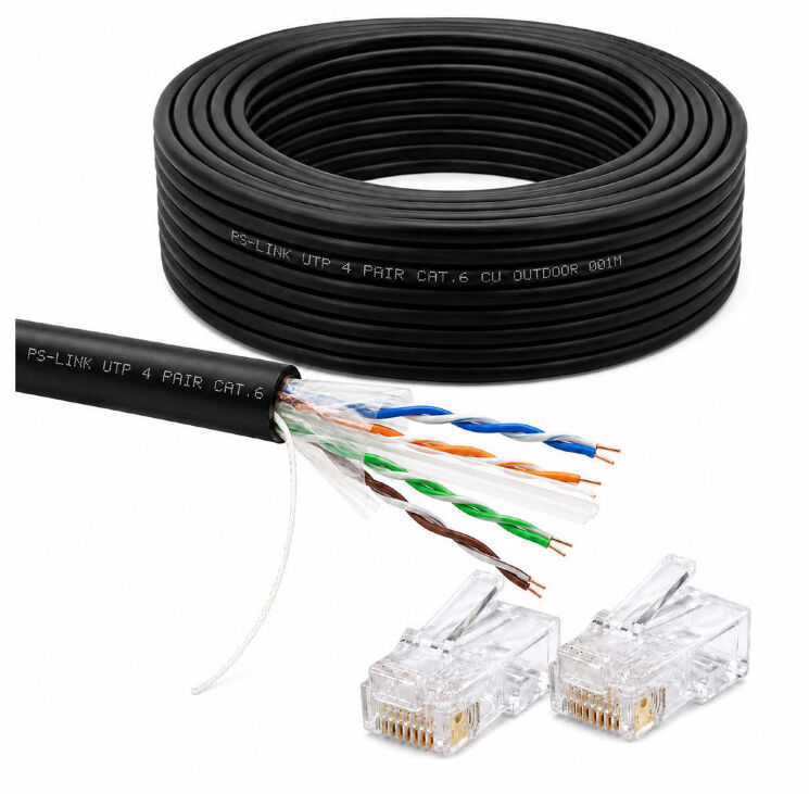 Кабель витая пара UTP4 cat.6 CU 200 метров UTP-CAT6-CU200-OUT уличный
